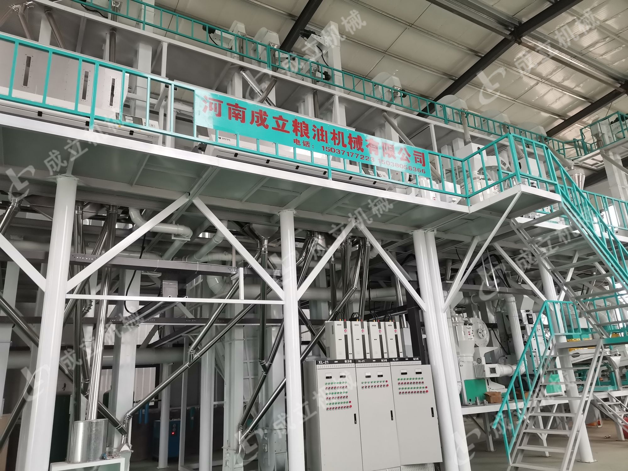日產(chǎn)100噸小米加工設備在邢臺安裝試機